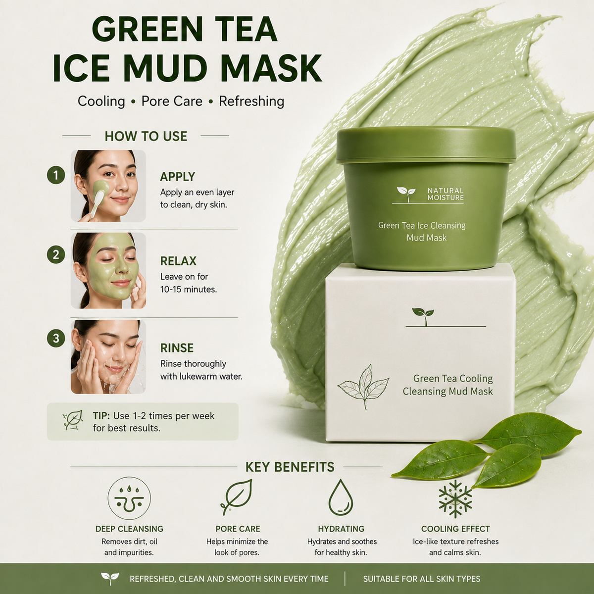 Auren Cooling Clay Mask for Clear Pores